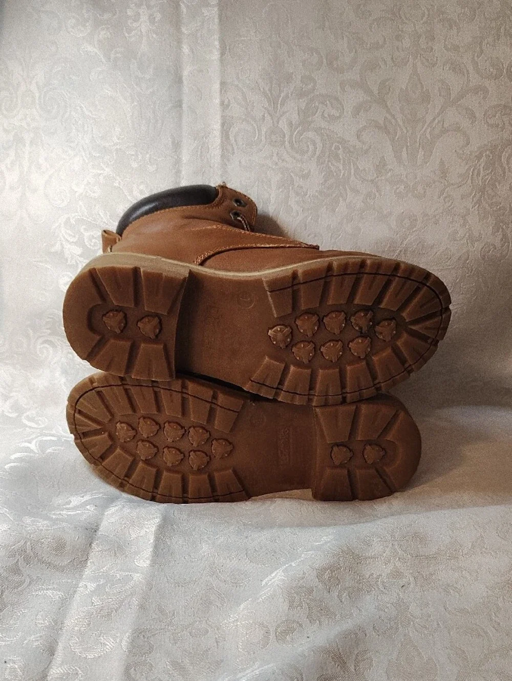 Link Kids Tan Lace-Up Sherpa Boots